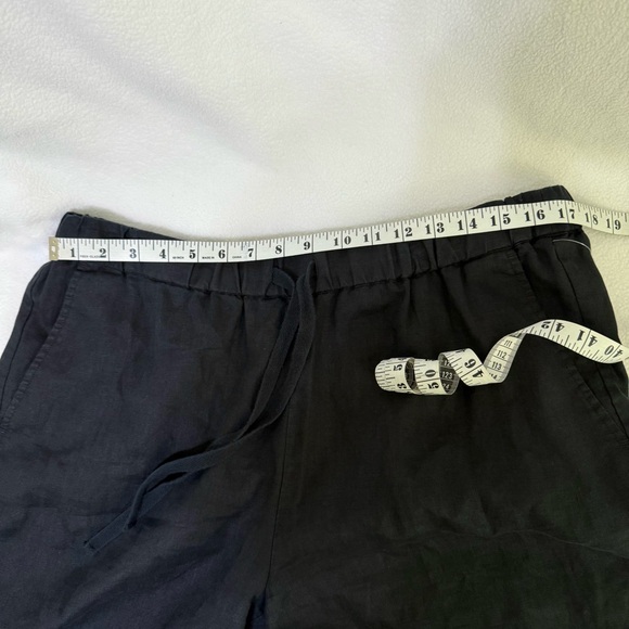 Eileen Fisher Organic Linen Drawstring Shorts Black Size Large - Picture 8 of 12